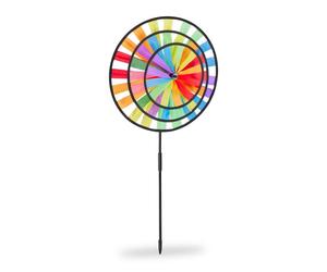 Relaxdays 2 x molino de viento arcoíris amarillo,rojo,negro