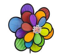 Relaxdays 2 x Molino de Viento Flor, Clavija para jardín y balcón, H x W x D: 86,5 x 36,5 x 14 cm, Clavija arcoíris, Colorido