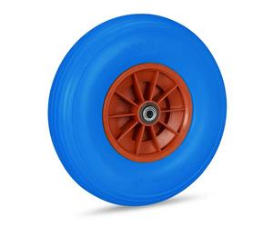 Relaxdays 2 x Rueda goma completa 4.00-6 azul rojo azul,rojo