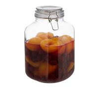 Relaxdays 2 x Tarros herméticos, Para conservas, Con tapón, Anillo de goma, Frasco de cocina, XXL, 3L, Transparente