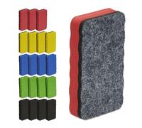 Relaxdays 20 borradores de pizarra blanca colores azul,verde,rojo