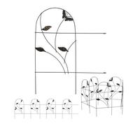 Relaxdays 20 paneles de valla jardín o césped alto negro