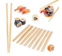 Relaxdays 20 pares palillos chinos reutilizables marrón claro