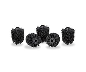 Relaxdays 20 Recambios Escobilla de Baño, Set de Cabezales Repuesto WC, Plástico, Rosca 12 mm, ⌀ 7 cm, Negro