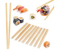 Relaxdays, 24 cm Asia Deluxe Pack de 10 Pares de Palillos Chinos Reutilizables, Bambú, Marrón