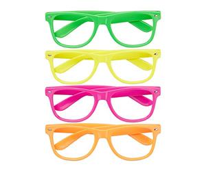 Relaxdays 24 Gafas Fiesta, Para Disfraz de Carnaval o Photocall, Talla Única, PP, 4,5x14,5x15 cm, Colores a Elección