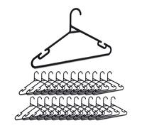 Relaxdays 24 Perchas de Ropa Ultrafinas, Colgadores con Varilla para Pantalones y Muescas, Plástico Reciclado, Negro