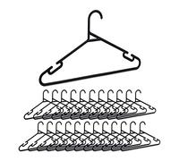 Relaxdays 24 Perchas de Ropa Ultrafinas, Colgadores con Varilla para Pantalones y Muescas, Plástico Reciclado, Negro