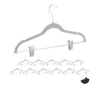 Relaxdays Pack de 24 Perchas Ropa con Pinzas y Giro de 360º, Metal, Gris, 43 cm