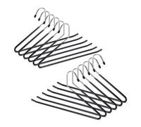 Relaxdays 24 perchas negras antideslizantes negro,plata