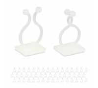 Relaxdays Set 240 clips autoadhesivos para plantas blanco