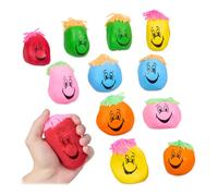 Relaxdays 24x pelotas antiestrés 8 cm azul,amarillo,rojo