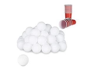 Relaxdays 288 Pelotas Ping Pong, Beerpong Bolas, Juego para Fiestas, Lisas y Vacías, 38 mm, Plástico, Blanco