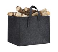 Relaxdays 2x Bolsas para leña de fieltro XL antracita