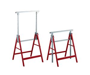 Relaxdays 2x Caballete plegable altura regulable rojo,plata