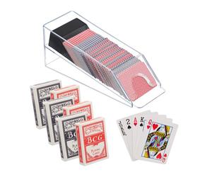 Relaxdays 2x cartero de cartas con 6 mazos negro,transparente