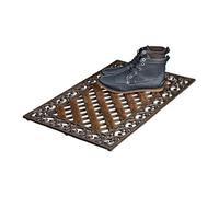 Relaxdays 2X Felpudos rectangulares con cepillos para la Entrada, 4 x 72 x 46 cm, Hierro Fundido, Patas de Goma, Marrón/Bronce