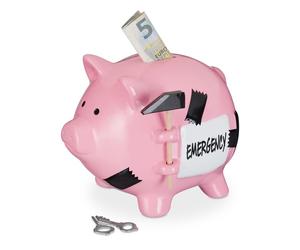 Relaxdays 2x Hucha Emergency blanco,rosa,negro