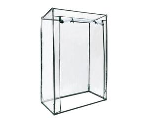 Relaxdays 2x Invernaderos tomates techo inclinado negro,transparente