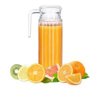 Relaxdays 2x Jarras de cristal de 1 L para nevera transparente