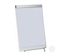 Relaxdays 2x papel para flipchart, liso blanco,plata