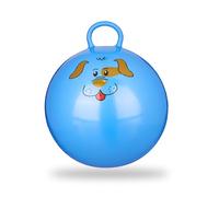 Relaxdays 3 Bolas Saltarina para Niños, Pelotas Saltar Animales, Balones Infantiles, 45 cm Diámetro, PVC, Azul