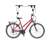 Relaxdays 3 Colgadores Bicicletas, Hasta 30 kg, Techos de 4 m, Elevador Bicis con Poleas, Gancho, Garage, Sótano, Negro