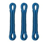 Relaxdays 3 cuerdas tendedero 20 m acero y PVC azul