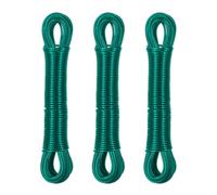 Relaxdays 3 cuerdas tendedero 20 m acero y PVC verde