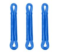 Relaxdays 3 cuerdas tendedero 20 m poliéster y PVC azul