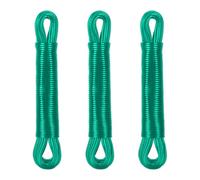 Relaxdays 3 cuerdas tendedero 20 m poliéster y PVC verde