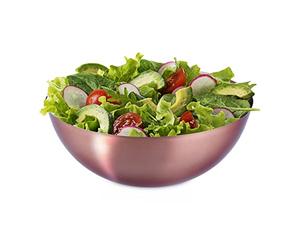 Relaxdays 3 Ensaladeras de Acero Inoxidable, Frutero Cobrizo, Cuenco de Cocina, Bol Repostería, Tamaños a Elección, 2L, Cobre