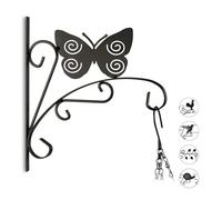 Relaxdays 3 ganchos para macetas diseño mariposa negro