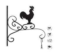 Relaxdays 3 ganchos para macetas gallo negro