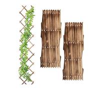 Relaxdays 3 Guías Plantas Trepadoras, Extensibles, Enrejado Enredaderas 180cm, Jardín, Balcón, Terraza, Madera, Marrón
