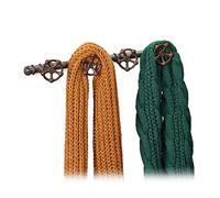 Relaxdays 3 percheros de pared industriales, 4 ganchos para ropa, tuberías, decoración de hierro fundido, rústico, 6,5 x 46,5 x 6 cm, marrón