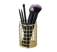 Relaxdays 3 Portalápices cilíndricos color oro oro