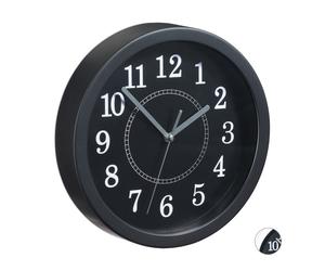Relaxdays 3 relojes de pared redondos 20 cm negros blanco,negro,gris