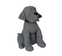 Relaxdays 3 topes de puertas con forma de perro negro,gris