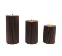Relaxdays 3 velas LED marrón