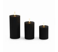 Relaxdays 3 velas LED negro
