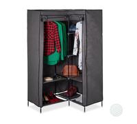 Relaxdays 3 x Armario esquina de tela antracita antracita,negro