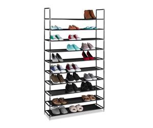 Relaxdays 3 zapateros tela 50 pares de zapatos blanco,negro