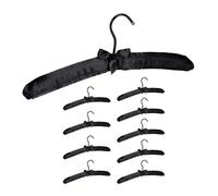 Relaxdays 30 perchas forradas de raso negro negro