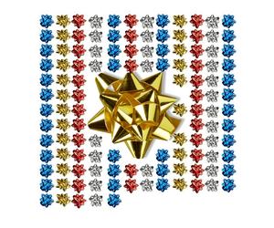Relaxdays 300 lazos regalo multicolores adhesivos azul,oro,rojo