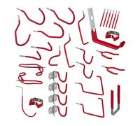 Relaxdays 32 ganchos de pared surtidos rojo,plata