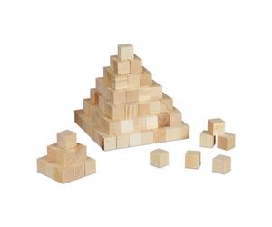 Relaxdays 320 bloques de madera 2 cm 320 marrón claro