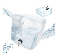 Relaxdays Pack 4 Bidones Plegables, Garrafas Agua Cuadradas, Grifo y Asa, Volumen 20 L, sin BPA, Transparente y Negro