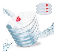 Relaxdays Pack 4 Bidones Plegables, Garrafas Agua Ovaladas, Grifo y Asa, de 15 litros, Plástico sin BPA, Transparente, Gomaespuma