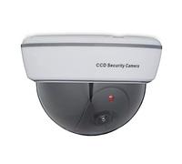 Relaxdays 4 Cámaras Seguridad Falsas, LED Intermitente, Exterior, Prevención de Robos, Videovigilancia Mentira, Blanco